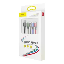 Кабель Baseus Fast 4-in-1 Fast Charging Data Cable USB to 2Lightning+Type-C+MicroUSB 3.5А 1.2m Черный