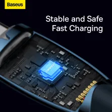Кабель Baseus Glimmer Series Fast Charging Data Cable Type-C to Type-C 100W 20V 5A 1m Синій