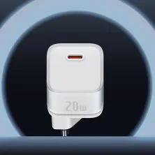 Мережевий зарядний пристрій Baseus GaN5S Fast Charger 1C PD3.0 20W Type-C 3A Білий