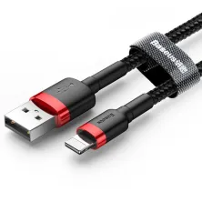 Кабель Baseus Cafule Cable USB to Lightning 2.4A 0.5m Чорно-Червоний