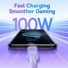 Кабель Baseus Explorer Series with Smart Temperature Control Fast Charging Data Cable Type-C to Type-C 100W 20V 5A 1m Фіолетовий