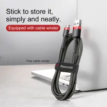 Кабель Baseus Cafule Cable USB to Micro USB 2A 3m Чорно-Червоний