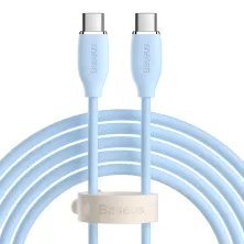 Кабель Baseus Jelly Liquid Silica Gel Fast Charging Data Cable Type-C to Type-C 100W 20V 5A 2m Синий