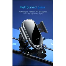 Автодержатель для телефона Baseus Smart Car Mount Cell Phone в воздуховод автоматический Серебристый