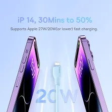 Кабель Baseus Pudding Series Fast Charging Data Cable Type-C to Lightning PD 20W 2m Блакитний