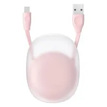 Кабель Baseus Lets Go Little Reunion One-Way Stretchable Cable USB to Type-C 2A 1m Розовый