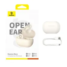 Беспроводные наушники открытого типа Baseus Bass 15 Clip Open-Ear Wireless TWS Earbuds Белый