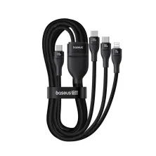 Кабель Baseus Flash Series 3 3-in-1 Fast Charging Data Cable  Type-C to Lightning+Type-C+Type-C 100W 1.5m Чорний