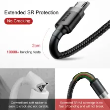 Кабель Baseus Cafule Cable USB to Micro USB 2.4A 0.5m Чорний