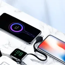 Кабель Baseus Star Ring Series 4-in-1 Wireless Charging Cable USB to Lightning+Type-C+MicroUSB+iWatch 3А 0.18m Чорний