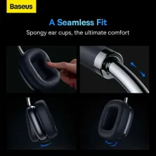 Беспроводные Bluetooth наушники Baseus Bowie H2 с функцией шумоподавления ANC Серый
