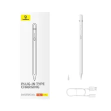 Стилус для iPad Baseus Writing 2 Series Plug-Type USB-C Active Wireless Version с LED индикаторами 10.5 часов Белый