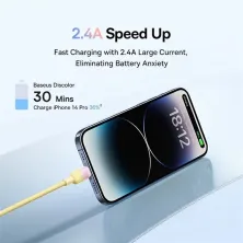 Кабель Baseus Discolor Series Fast Charging Data Cable USB to Lightning 2.4A 1m Жовтий