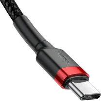 Кабель Baseus Cafule Flash Charging Data Line Cable Type-C to Type-C PD 2.0 QC 3.0 60W 20V 3A 1m Чорно-Червоний