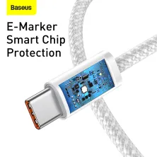 Кабель Baseus Dynamic Series Fast Charging Data Cable Type-C to Type-C 100W 20V 5A 1m Білий