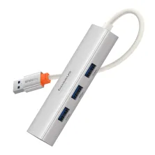 USB-хаб Baseus 4in1 PortalJoy 4-Port Type-A HUB Adapter Type-A to USB3.0*3, RJ45 Сірий