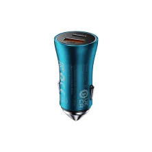 Автомобильное зарядное устройство Baseus Golden Contactor Max Dual Fast Charger Car Charger 60W USB+Type-C Голубой
