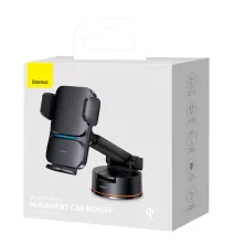 Беспроводное автомобильное зарядное устройство Baseus Wisdom Auto Alignment Car Mount Wireless Charger Suction Base с технологией Qi 15W Черный