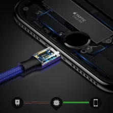 Кабель Baseus Rapid Series Cable 3-in-1 Fast Charging Data Cable USB to Lightning+Type-C+MicroUSB 3А 1.2m Синій