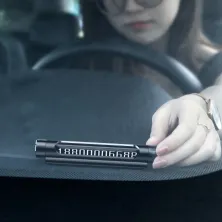 Автовизитка парковочная карта Baseus All Metal Temporary Parking Number Plate версия для двух номеров Черный