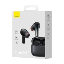 Бездротові Bluetooth навушники Baseus Bowie M2+ з функцією шумозаглушення ANC Чорний