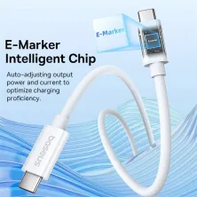 Кабель Baseus Superior 2 Series Fast Charging Data Cable Type-C to Type-C 240W 8K@60Hz 40Gbps 1.8m Білий