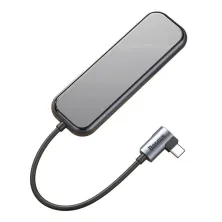 USB-хаб Baseus 5in1 Multi-functional 5-Port Type-C HUB Adapter Type-C to USB3.0*4, Type-C(PD)*1 Сірий