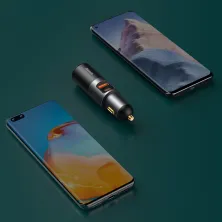 Автомобильное зарядное устройство Baseus Share Together Fast Charge Car Charger 120W USB+Type-C + 1 Прикуриватель Серый