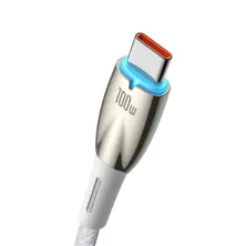 Кабель Baseus Glimmer Series Fast Charging Data Cable USB to Type-C 100W 20V 5A 1m Белый