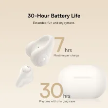 Беспроводные наушники открытого типа Baseus Bass 15 Clip Open-Ear Wireless TWS Earbuds Белый