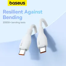 Кабель Baseus Pudding Series Fast Charging Data Cable Type-C to Type-C 100W 20V 5A 2m Білий