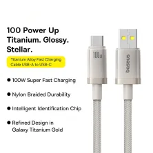 Кабель Baseus Titanium Alloy Series Fast Charging Data Cable USB to Type-C 100W 20V 5A 1m Серый