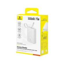 УМБ Baseus PicoGo Digital Display 10000mAh 45W 3A з технологією QC3.0+PD3.0 і Type-C кабелем 45W Білий