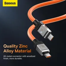 Кабель Baseus CoolPlay Series Fast Charging Data Cable Type-C to Type-C 100W 20V 5A 1m Помаранчевий