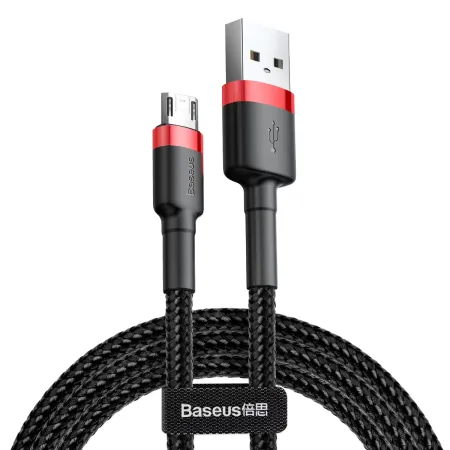 Кабель Baseus Cafule Cable USB to Micro USB 2.4A 1m Черно-Красный
