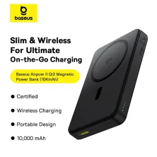 УМБ Baseus Airpow 2 Qi2 Magnetic 10000mAh 22.5W QC3.0+PD3.0 с функцией MagSafe и Qi2 15W Чорний