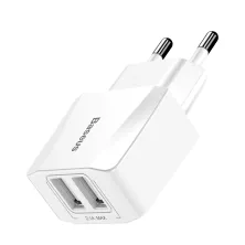 Сетевое зарядное устройство Baseus Mini Dual-U Charger 2USB 2.1A Белый