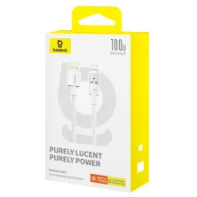 Кабель Baseus Gem Series Fast Charging Data Cable USB to Type-C 100W 20V 5A 1m Белый