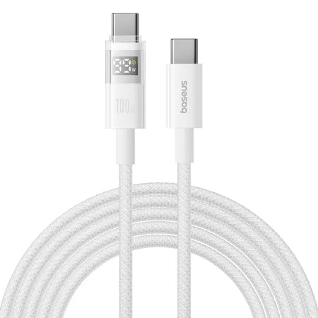 Кабель Baseus Display 2 Series Fast Charging Data Cable Type-C to Type-C 100W 20V 5A 2m Білий