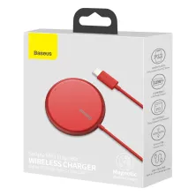 Бездротовий зарядний пристрій Baseus Simple Mini Magnetic з функцією MagSafe і Qi 15W Червоний