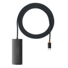 USB-хаб Baseus 4in1 Lite Series 4-Port Type-C HUB Adapter Type-C to USB3.0*4 кабель 2м Чорний
