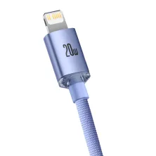 Кабель Baseus Crystal Shine Series Fast Charging Data Cable Type-C to Lightning PD 20W 2m Фіолетовий
