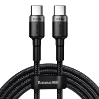 Кабель Baseus Cafule Flash Charging Data Line Cable Type-C to Type-C PD 2.0 QC 3.0 100W 20V 5A 2m Чорний