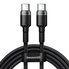 Кабель Baseus Cafule Flash Charging Data Line Cable Type-C to Type-C PD 2.0 QC 3.0 100W 20V 5A 2m Чорний