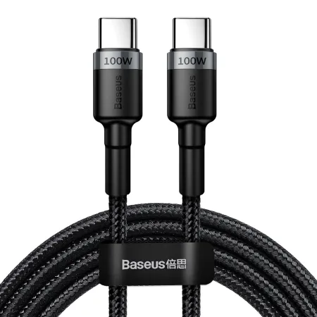 Кабель Baseus Cafule Flash Charging Data Line Cable Type-C to Type-C PD 2.0 QC 3.0 100W 20V 5A 2m Черный