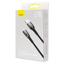 Кабель Baseus Glimmer Series Fast Charging Data Cable USB to Lightning 2.4A 2m Чорний