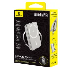 УМБ Baseus Nomos Qi2 Kickstand Magnetic 10000mAh 45W QC3.0+PD3.0 з функцією MagSafe и Qi2 15W и Type-C кабелем 45W Сірий