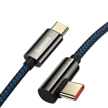 Кабель Baseus Legend Series Elbow Fast Charging Data Cable Type-C to Type-C 100W 20V 5A 2m Синий