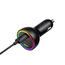 Автомобільний зарядний пристрій Baseus Multi-Port Fast Charge Car Charger 152.5W USB+2Type-C + Кабель Type-C to Type-C 100W 1м Чорний