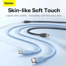 Кабель Baseus Jelly Liquid Silica Gel Fast Charging Data Cable Type-C to Type-C 100W 20V 5A 1.2m Синій